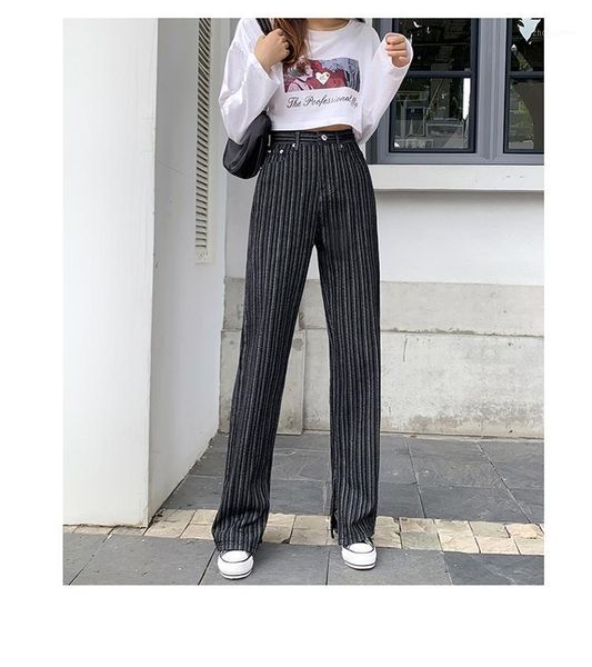 2020 autumn/winter jeans women's high waist striped side slits korean version new trendy wide leg mopping pants #67791, Blue
2020 autumn/winter jeans women's high waist striped side slits korean version new trendy wide leg mopping pants #67791, Blue