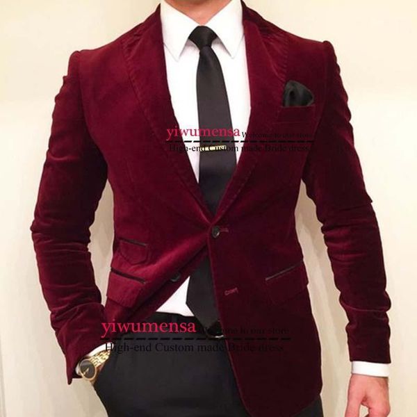 y521 burgundy velvet jakcet with black pants groom suits custom made costume mariage homme slim fit men suits for wedding 2 pies1, White;black
y521 burgundy velvet jakcet with black pants groom suits custom made costume mariage homme slim fit men suits for wedding 2 pies1, White;black