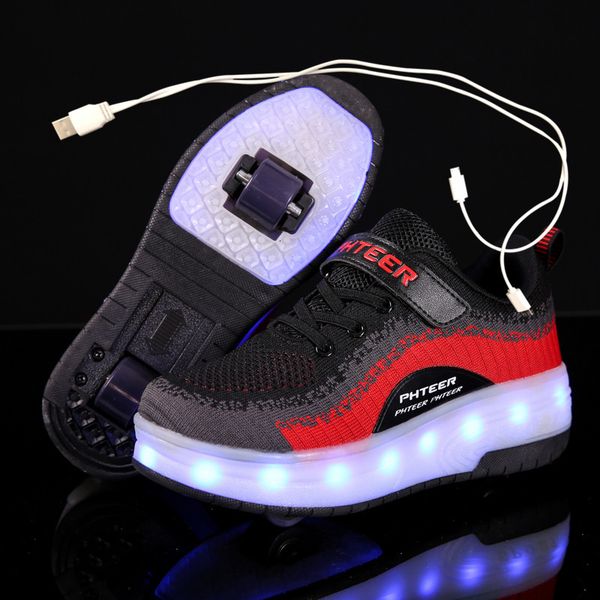 girls blue pink black boys usb charging fashion led light roller skate shoes for children kids sneakers with two wheels
girls blue pink black boys usb charging fashion led light roller skate shoes for children kids sneakers with two wheels