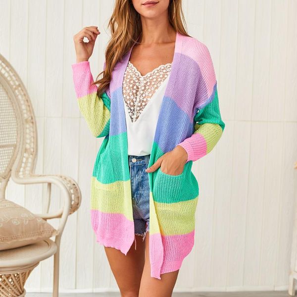 colorful knitted sweater women cardigans outerwear casual stripe long sleeve sweaters spring autumn loose xa374f, White
colorful knitted sweater women cardigans outerwear casual stripe long sleeve sweaters spring autumn loose xa374f, White