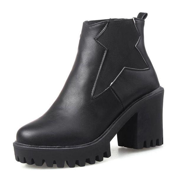 hollow heel with thick bottom elastic band autumn and winter ankle boots pu stitching elastic cloth ladies super high heel shoes, Black
hollow heel with thick bottom elastic band autumn and winter ankle boots pu stitching elastic cloth ladies super high heel shoes, Black