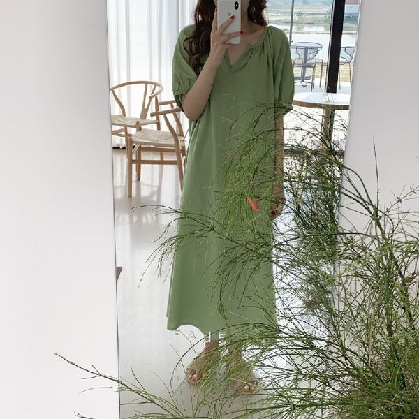 korean skirt long skirt avocado color simple and refreshing loose v-neck lazy style short sleeve long dress ncxkd, Black;gray
korean skirt long skirt avocado color simple and refreshing loose v-neck lazy style short sleeve long dress ncxkd, Black;gray
