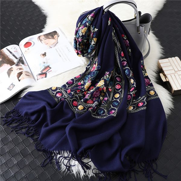 designer brand women scarf winter cashmere scarves lady shawls and wraps female blanket pashmina embroidery scarfs y201007, Blue;gray
designer brand women scarf winter cashmere scarves lady shawls and wraps female blanket pashmina embroidery scarfs y201007, Blue;gray