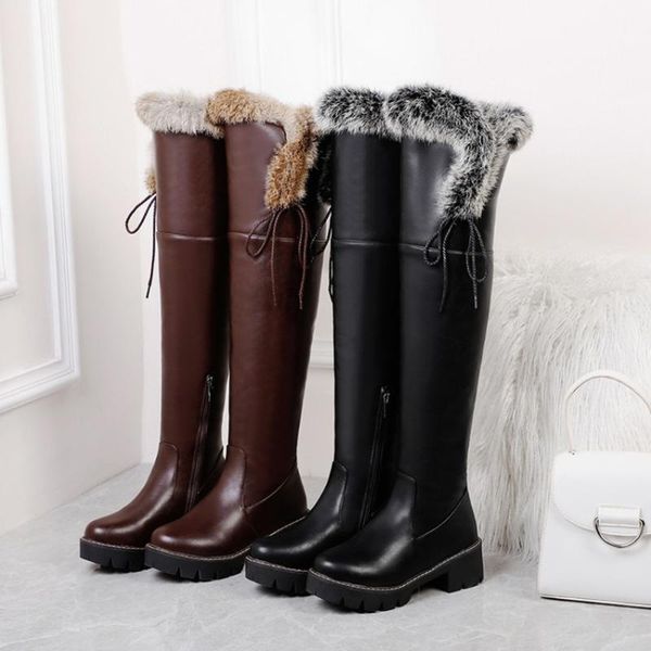 boots womens over the knee thigh fur lace up round toe platform warm winter thick chunky heel riding punk motorcycle shoes, Black
boots womens over the knee thigh fur lace up round toe platform warm winter thick chunky heel riding punk motorcycle shoes, Black