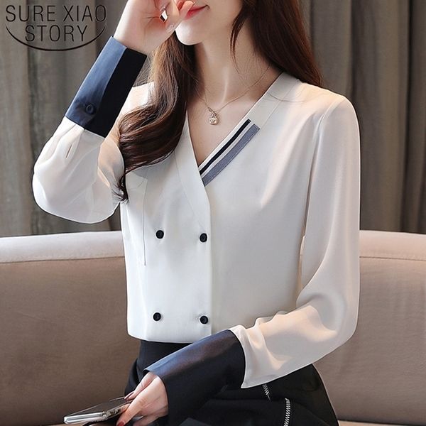 blouse women button long sleeve solid blusas chiffon blouse shirt for women white long sleeve v-neck pockets 5710 50 y200828
blouse women button long sleeve solid blusas chiffon blouse shirt for women white long sleeve v-neck pockets 5710 50 y200828