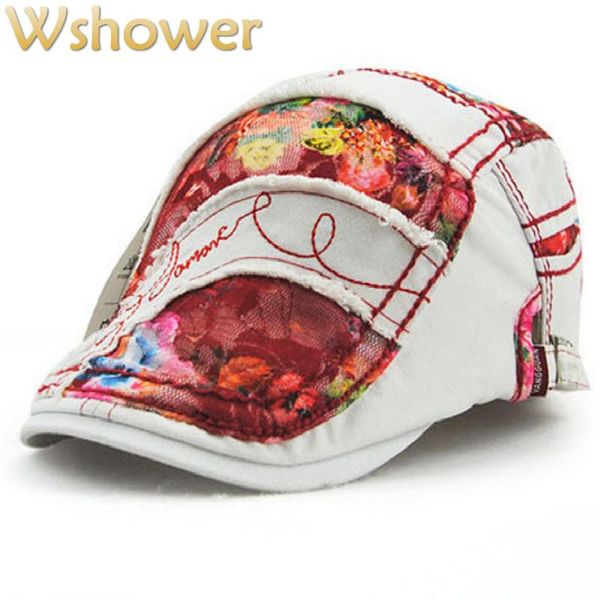 berets wshower cotton casual patch lace women hat autumn summer floral sway cap visors sun gorras planas flat caps, Blue;gray
berets wshower cotton casual patch lace women hat autumn summer floral sway cap visors sun gorras planas flat caps, Blue;gray