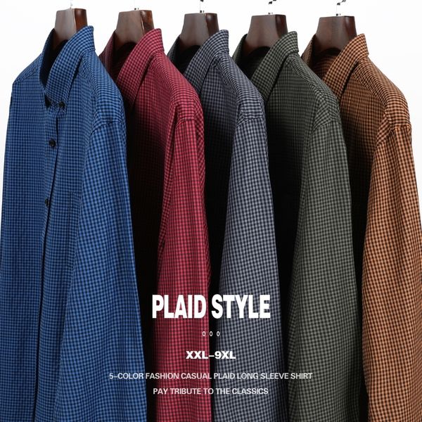 5xl 6xl 7xl 8xl 9xl 10xl plus size men's plaid long sleeve shirt fashion business casual loose straight shirt male brand clothes 201120, White;black
5xl 6xl 7xl 8xl 9xl 10xl plus size men's plaid long sleeve shirt fashion business casual loose straight shirt male brand clothes 201120, White;black