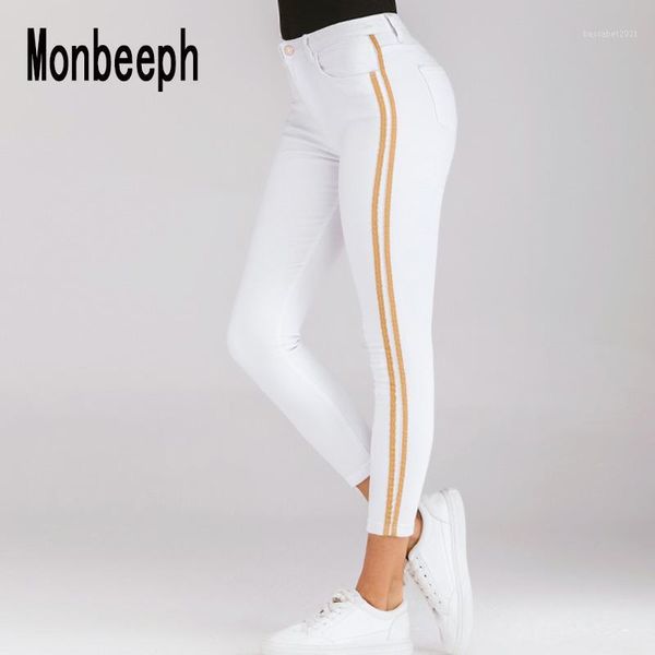 women's jeans monbeeph high waist woman side striped patchwork skinny all matched casual pants slim white slim1, Blue
women's jeans monbeeph high waist woman side striped patchwork skinny all matched casual pants slim white slim1, Blue