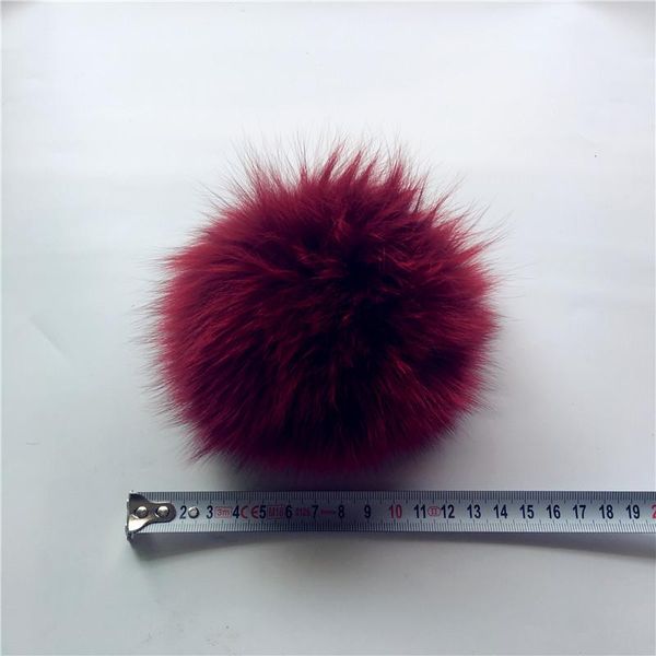 11 шт. продвижение! 100% реальный енот меховой мех pom pom 15 см зимние черепочки шапочки шапки / колпачок / пакеты / ключевые натуральные м, Black;white