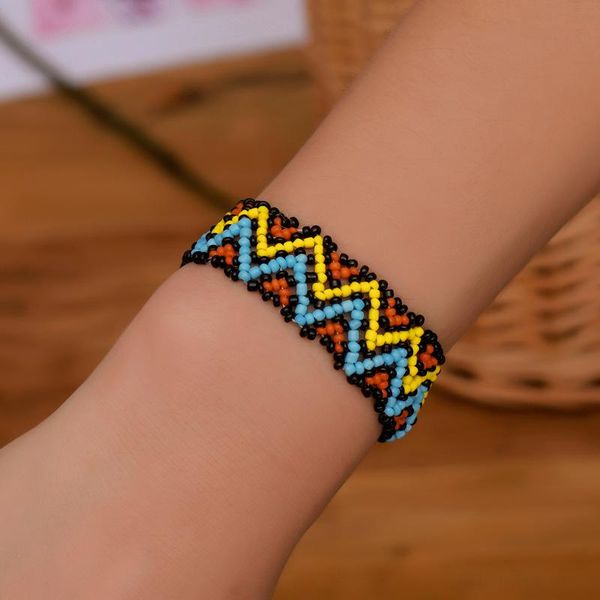 new handmade small beads flower arm cuff bracelets for women men bohemia colorfull geometric wave elastric strand braid bracelet, Black
new handmade small beads flower arm cuff bracelets for women men bohemia colorfull geometric wave elastric strand braid bracelet, Black