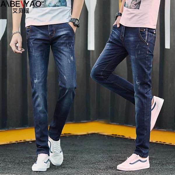 men's jeans style 2021 fashion teenagers street slim-fit feet korean trousers casual pencil pants men, Blue
men's jeans style 2021 fashion teenagers street slim-fit feet korean trousers casual pencil pants men, Blue
