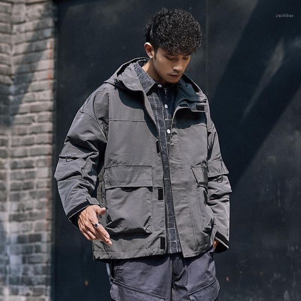 spring autumn 2020 men's long sleeve hooded tooling jacket fashion casual large loose retro coat1, Black;brown
spring autumn 2020 men's long sleeve hooded tooling jacket fashion casual large loose retro coat1, Black;brown