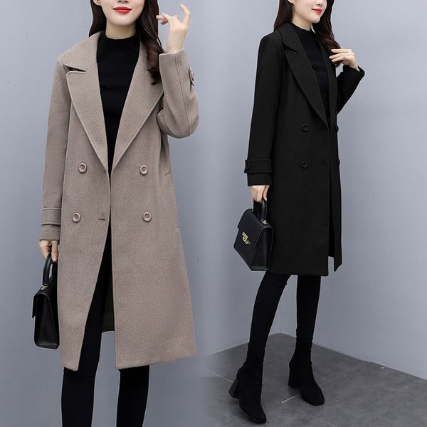 off season 2020 new popular brown women's middle long korean thin autumn winter tweed coat, Black
off season 2020 new popular brown women's middle long korean thin autumn winter tweed coat, Black