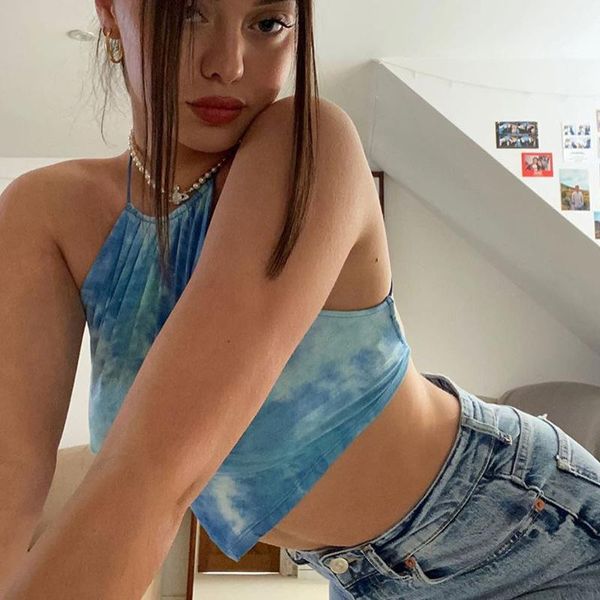 women's tanks & camis summer tie dye backless bandage crop e-girl chic lace up halter party fashion streetwear club, White
women's tanks & camis summer tie dye backless bandage crop e-girl chic lace up halter party fashion streetwear club, White