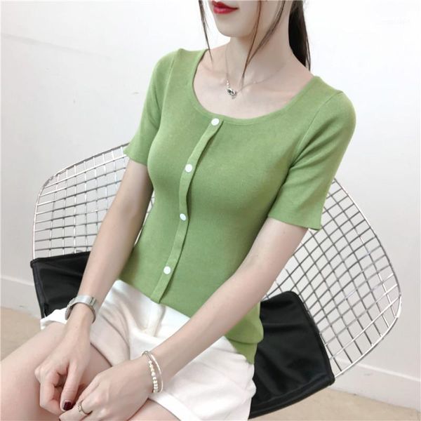 coigarsam 4xl plus size knitting women t shirt new short sleeve square collar tee red black green 6631, White
coigarsam 4xl plus size knitting women t shirt new short sleeve square collar tee red black green 6631, White