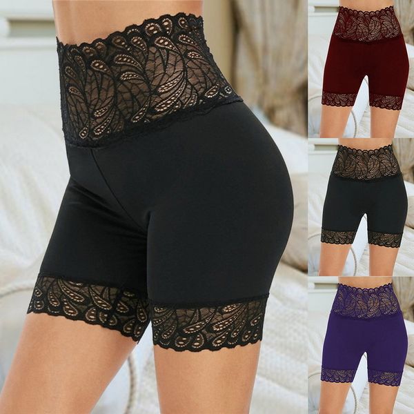 bralette seamless lace women underwear high-waist plus size panties anti-light safety shorts, White;black
bralette seamless lace women underwear high-waist plus size panties anti-light safety shorts, White;black