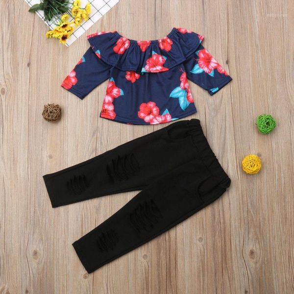 fashion new toddler kids baby girls flower off shoulder long pants outfits clothes set1, White
fashion new toddler kids baby girls flower off shoulder long pants outfits clothes set1, White