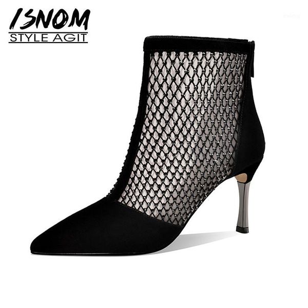 boots isnom women suede leather high heels shoes woman crystal mesh booties pointed toe ankle ladies fashion1, Black
boots isnom women suede leather high heels shoes woman crystal mesh booties pointed toe ankle ladies fashion1, Black