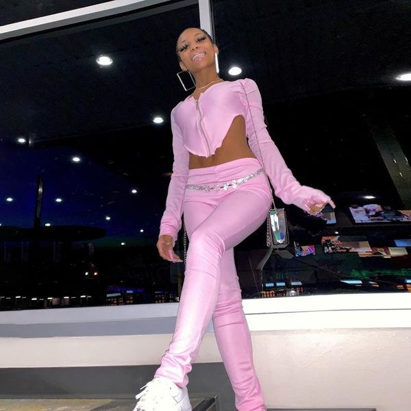 zipper long sleeve sporty casual two piece sets crop and pants fall 2020 women clothing fashion workout outfits, Gray
zipper long sleeve sporty casual two piece sets crop and pants fall 2020 women clothing fashion workout outfits, Gray