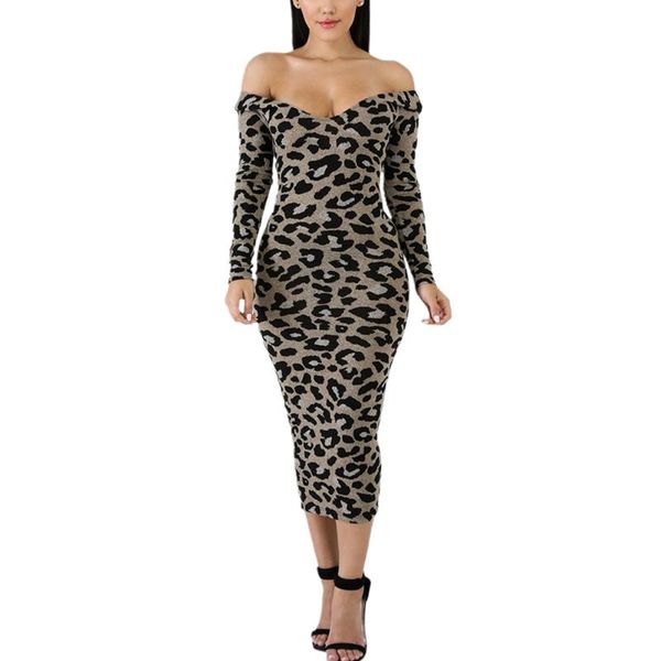 women spring autumn casual leopard print dress long-sleeved v-neck skinny slim mid-length personality leopard dress, Black;gray
women spring autumn casual leopard print dress long-sleeved v-neck skinny slim mid-length personality leopard dress, Black;gray