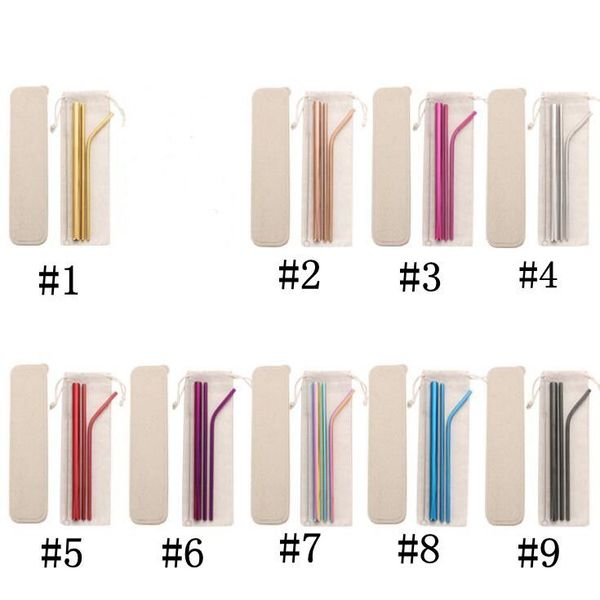 stainless steel reusable drinking sets straight bend metal straw bag brush plated milk tea drink gift straws set dhb2187
stainless steel reusable drinking sets straight bend metal straw bag brush plated milk tea drink gift straws set dhb2187