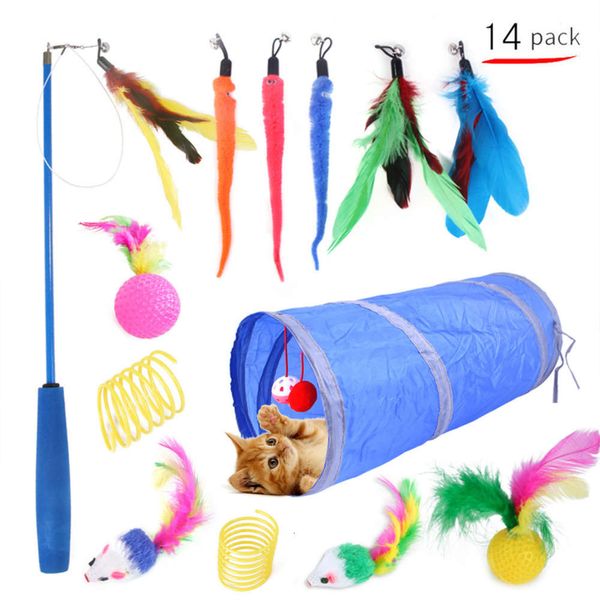 pet 14 piece tease cat stick feather tunnel fishing rod combination toy set
pet 14 piece tease cat stick feather tunnel fishing rod combination toy set