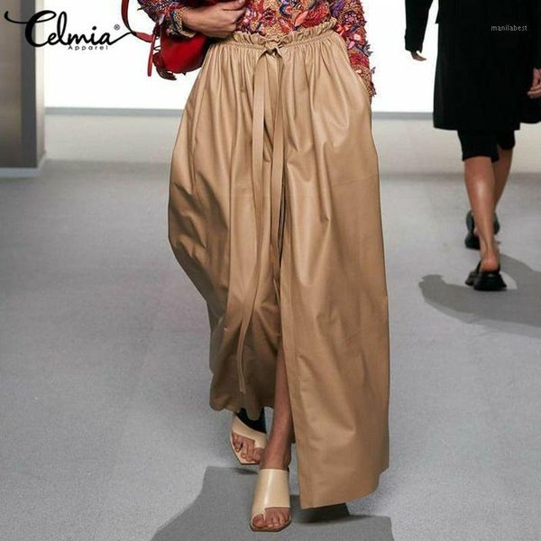 women fashion pu leather skirt 2020 celmia elastic high waist slit maxi long skirts fleece skirt elegant office buttom 5xl1, Black
women fashion pu leather skirt 2020 celmia elastic high waist slit maxi long skirts fleece skirt elegant office buttom 5xl1, Black
