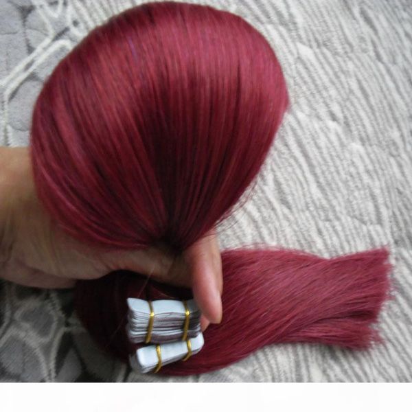 use of human hair tape in hair extensions #99j red wine straight 100g 40pcs skin weft tape hair extensions, Black
use of human hair tape in hair extensions #99j red wine straight 100g 40pcs skin weft tape hair extensions, Black