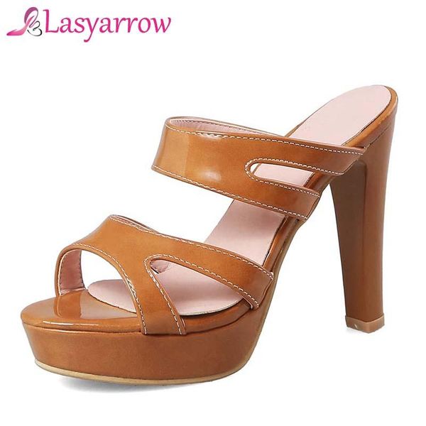 dress shoes lasyarrow women's 12cm open toe patent leather slingback sandals summer elegant thick high heels big size platform, Black
dress shoes lasyarrow women's 12cm open toe patent leather slingback sandals summer elegant thick high heels big size platform, Black