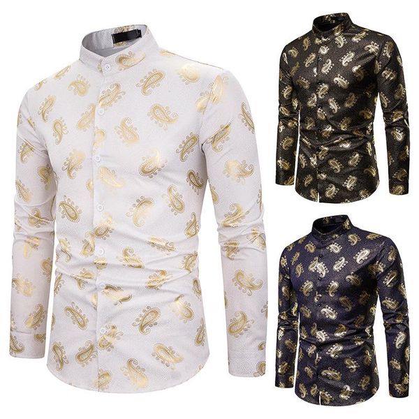 leisure time man stand collar shirt bandanna gilding printing long sleeves leisure time male shirt shirts men dress, White;black
leisure time man stand collar shirt bandanna gilding printing long sleeves leisure time male shirt shirts men dress, White;black