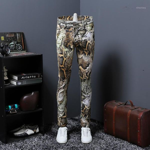 men's jeans thin section snake grain printing male coloured drawing or pattern nightclub personality trousers flower pants1, Blue
men's jeans thin section snake grain printing male coloured drawing or pattern nightclub personality trousers flower pants1, Blue