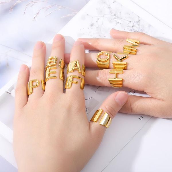 simple a-z initial ring stainless steel steampunk alphabet jewelry adjustable chunky ring bff gifts thumb accesorios mujer, Slivery;golden
simple a-z initial ring stainless steel steampunk alphabet jewelry adjustable chunky ring bff gifts thumb accesorios mujer, Slivery;golden