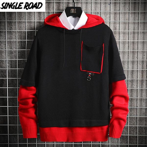 men's sweaters singleroad mens sweater men 2021 winter patchwork harajuku hip hop korean style oversized pullover black hooded, White;black
men's sweaters singleroad mens sweater men 2021 winter patchwork harajuku hip hop korean style oversized pullover black hooded, White;black