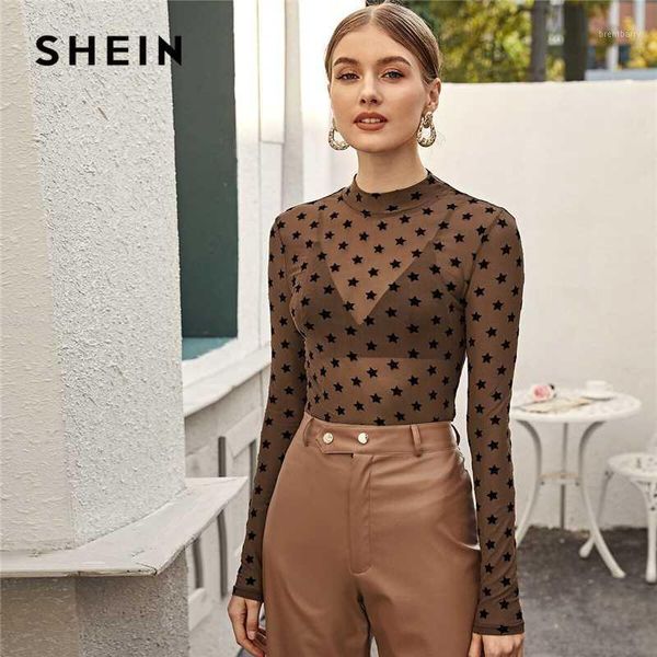 shein stand collar brown all over geometric print without bra women spring long sleeve mesh ladies stretchy t-shirts1, White
shein stand collar brown all over geometric print without bra women spring long sleeve mesh ladies stretchy t-shirts1, White