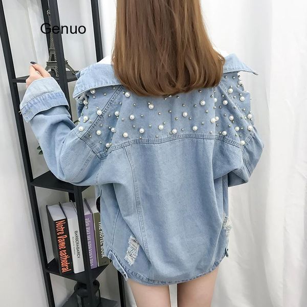 fashion overcoat denim women autumn jackets pearl beading coats woman's large size blue jacket ripped female loose coat, Black;brown
fashion overcoat denim women autumn jackets pearl beading coats woman's large size blue jacket ripped female loose coat, Black;brown