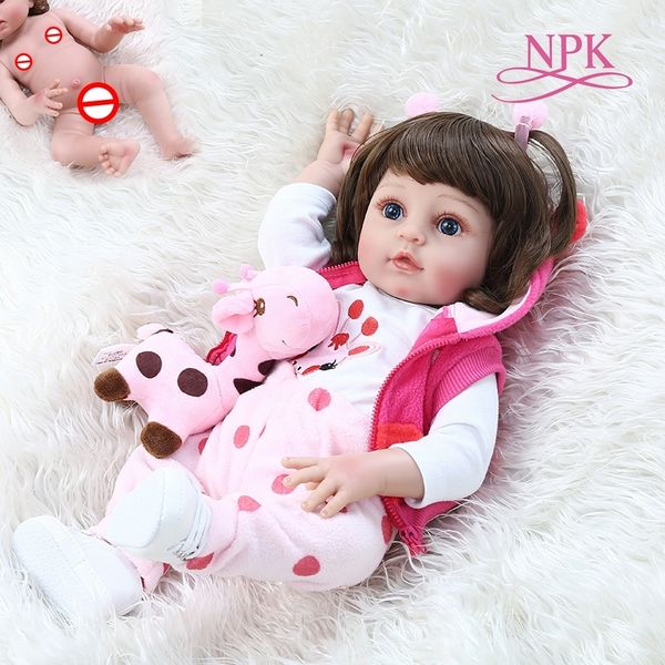 48cm popular full body soft silicone bebe doll reborn baby girl in the giraffe dress set christmas gift neborn baby y200111
48cm popular full body soft silicone bebe doll reborn baby girl in the giraffe dress set christmas gift neborn baby y200111
