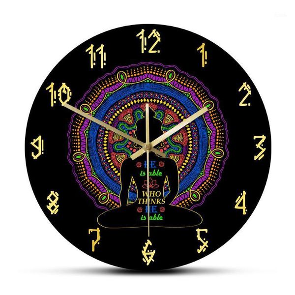 he is able who thinks he is able buddha silhouette mandala design wall clock yoga studio zen art decor hanging silent wall watch1
he is able who thinks he is able buddha silhouette mandala design wall clock yoga studio zen art decor hanging silent wall watch1