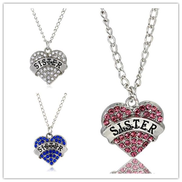 chains 3pcs engraved "sister" women lady mixed color rhinestone crystal heart, pendant necklace gift, Silver
chains 3pcs engraved "sister" women lady mixed color rhinestone crystal heart, pendant necklace gift, Silver
