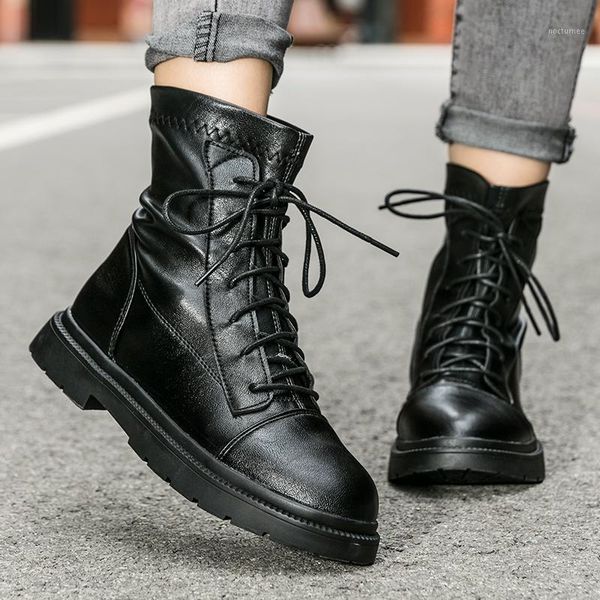 2020 women black platform ankle boots flat boots fashion pu leather ankle botas mujer shoes woman fretwork ladies1
2020 women black platform ankle boots flat boots fashion pu leather ankle botas mujer shoes woman fretwork ladies1