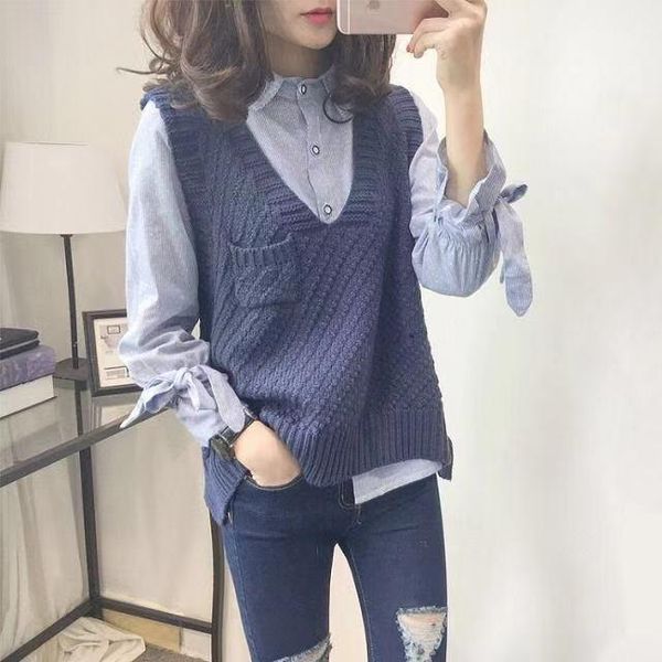 v-neck sweater sleeveless vest women 2020 new with pokcet irregularity knitted sweaters office lady loose fashion vests, Black;white
v-neck sweater sleeveless vest women 2020 new with pokcet irregularity knitted sweaters office lady loose fashion vests, Black;white