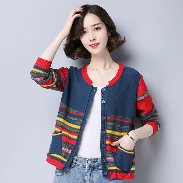 2021 new women's fashions in mrs. striped mesh. cardigan jacket autumn/winter female sweater around the commute casual neck, White;black
2021 new women's fashions in mrs. striped mesh. cardigan jacket autumn/winter female sweater around the commute casual neck, White;black