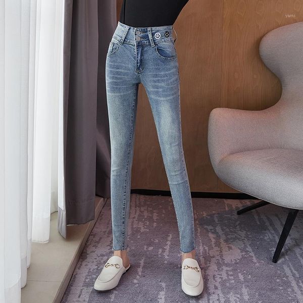 2020 spring jeans women's high waist skinny pencil pants high elastic trousers wide waist smiling face embroidery slim fit denim1, Blue
2020 spring jeans women's high waist skinny pencil pants high elastic trousers wide waist smiling face embroidery slim fit denim1, Blue