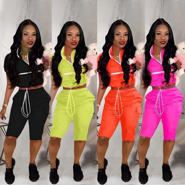 d8265 fashion casual stitching zipper t shirt knee lenght straight shorts memory cotton two piece street trend, Gray