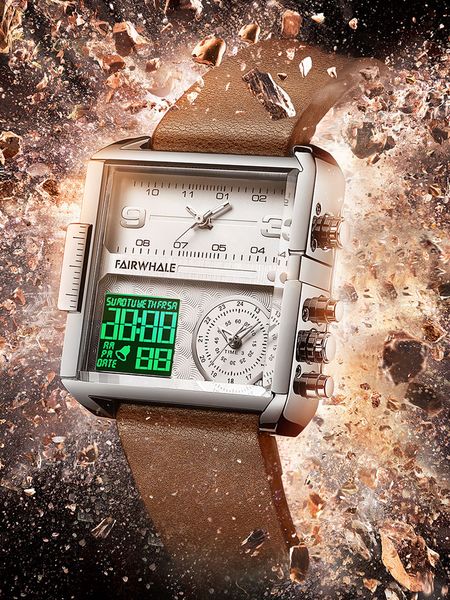 fairwhale new double display automatic electronic watch mens 2020 new authentic trend mens mechanical watch, Slivery;brown
fairwhale new double display automatic electronic watch mens 2020 new authentic trend mens mechanical watch, Slivery;brown