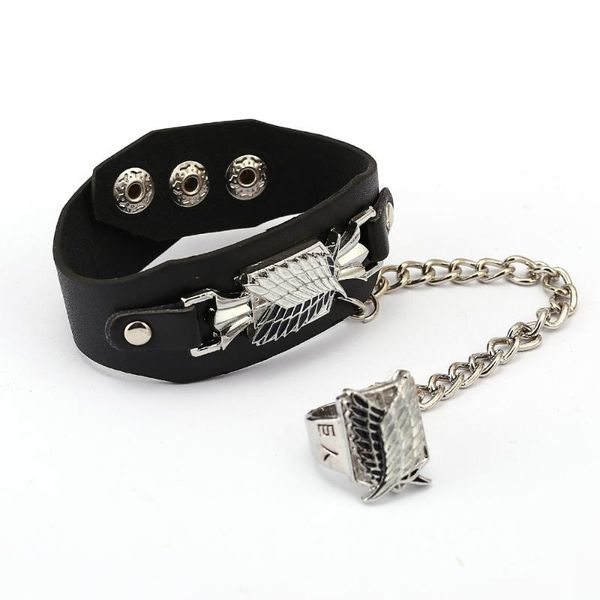 set price attack on titan bracelet survey legion punk rock leather belt buckle bracelets for women men trinket gift, Black
set price attack on titan bracelet survey legion punk rock leather belt buckle bracelets for women men trinket gift, Black
