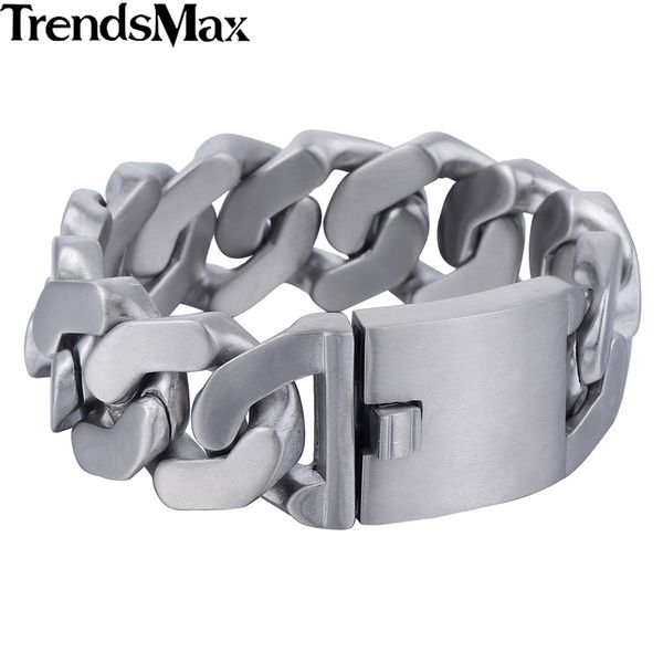 trendsmax men's bracelets hip hop matte curb cuban link chain 316l stainless steel bracelet for male jewelry gifts 27mm khb409 200928, Black
trendsmax men's bracelets hip hop matte curb cuban link chain 316l stainless steel bracelet for male jewelry gifts 27mm khb409 200928, Black