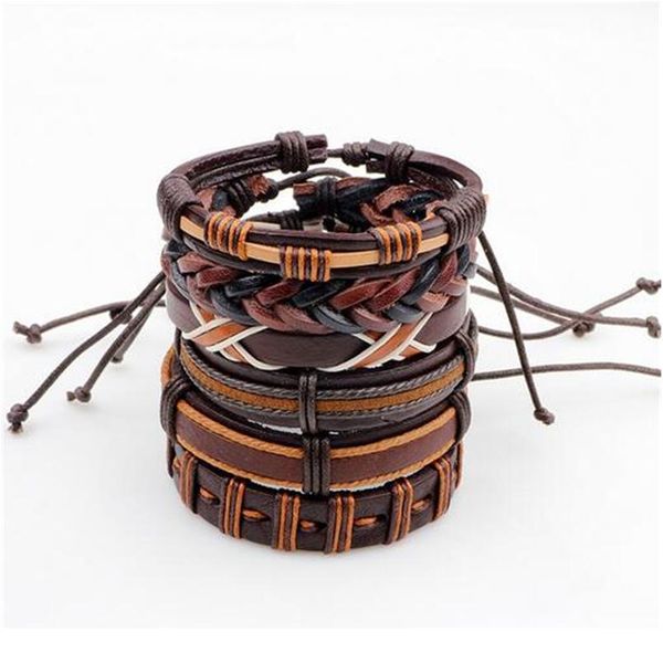 6pcs/set fashion leather bracelet for men brown braid multilayer rope bracelets & bangles male pulseira masculina jlltgf, Golden;silver
6pcs/set fashion leather bracelet for men brown braid multilayer rope bracelets & bangles male pulseira masculina jlltgf, Golden;silver