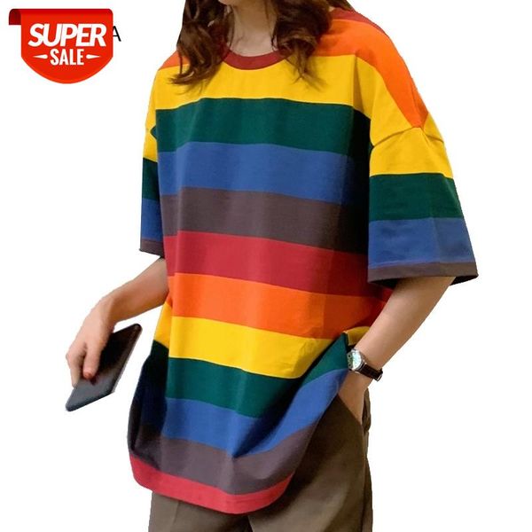 rainbow stripe women summer tshirt casual fashion female t-shirt harajuku oversized tee short sleeve lady t shirt loose tees #g95i, White
rainbow stripe women summer tshirt casual fashion female t-shirt harajuku oversized tee short sleeve lady t shirt loose tees #g95i, White