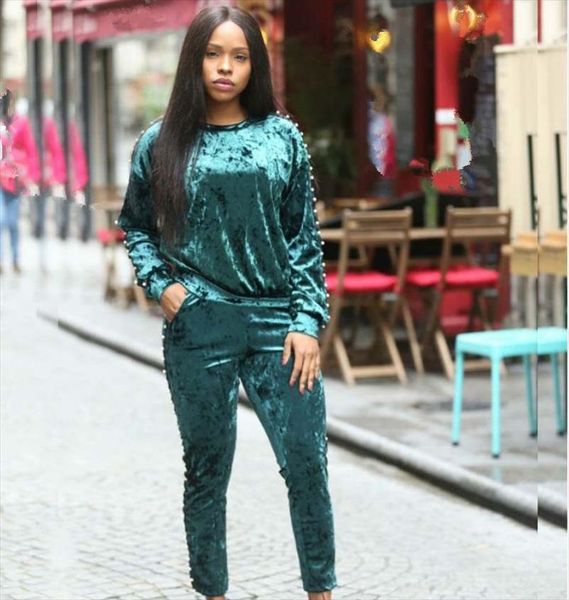 spring women velvet 2 two piece set warm beads tracksuit smooth soft home velour suit, Gray
spring women velvet 2 two piece set warm beads tracksuit smooth soft home velour suit, Gray