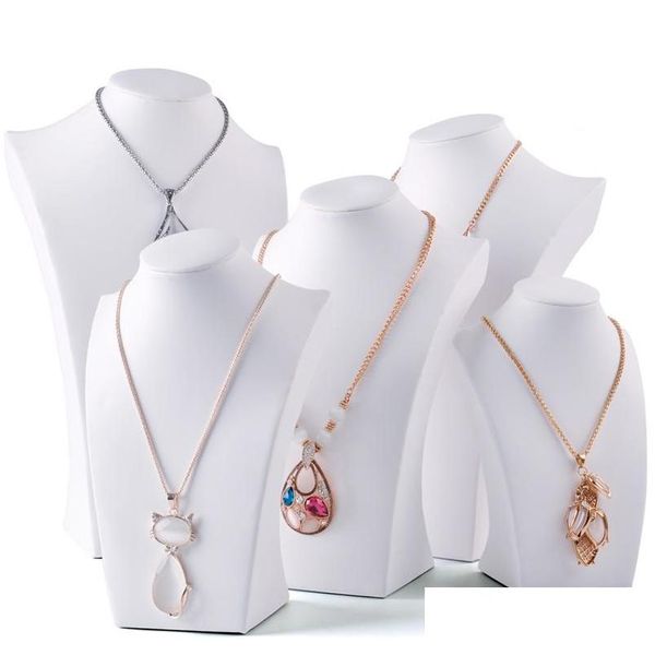 white faux leather necklace bust tall jewelry chain display stand neck form for boutique shop window shelf exhibition counter zz3xu, Black
white faux leather necklace bust tall jewelry chain display stand neck form for boutique shop window shelf exhibition counter zz3xu, Black